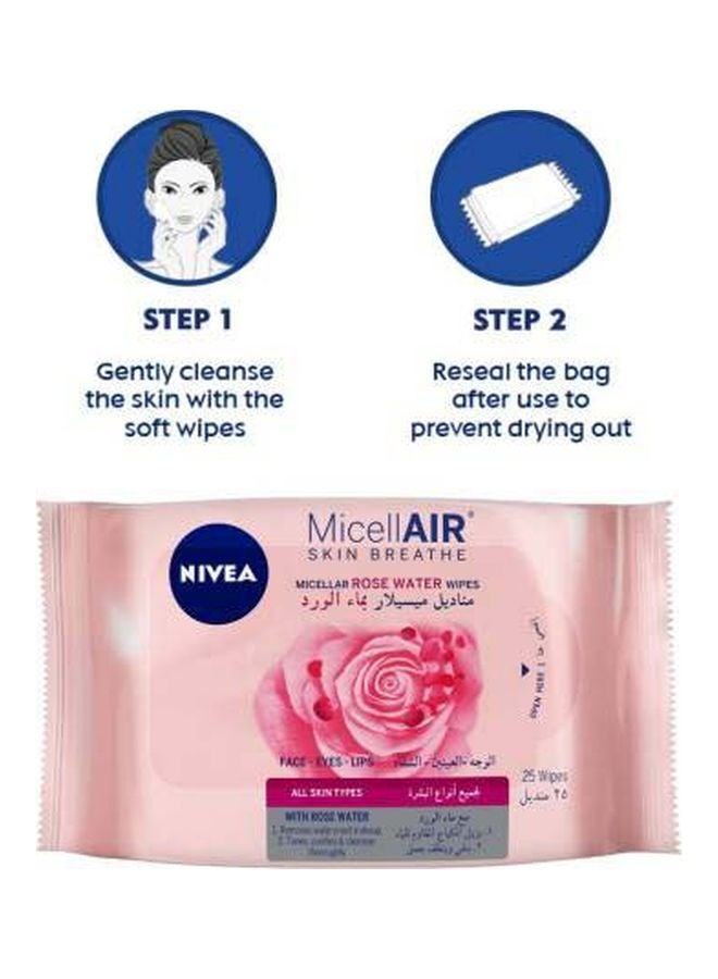 نيفيا مناديل ميسيلار بماء الورد سكين بريذ في عبوة من 25 منديل - Image 4