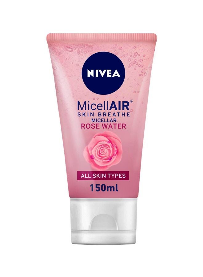 Nivea Micellar Skin Breathe Rose Water Facial Wash Rose 150ml - Image 1
