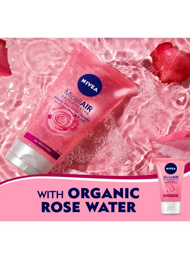 Nivea Micellar Skin Breathe Rose Water Facial Wash Rose 150ml - Image 2