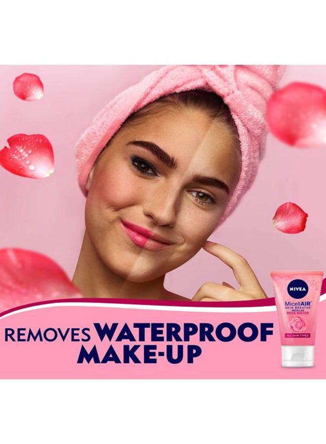 Nivea Micellar Skin Breathe Rose Water Facial Wash Rose 150ml - Image 4