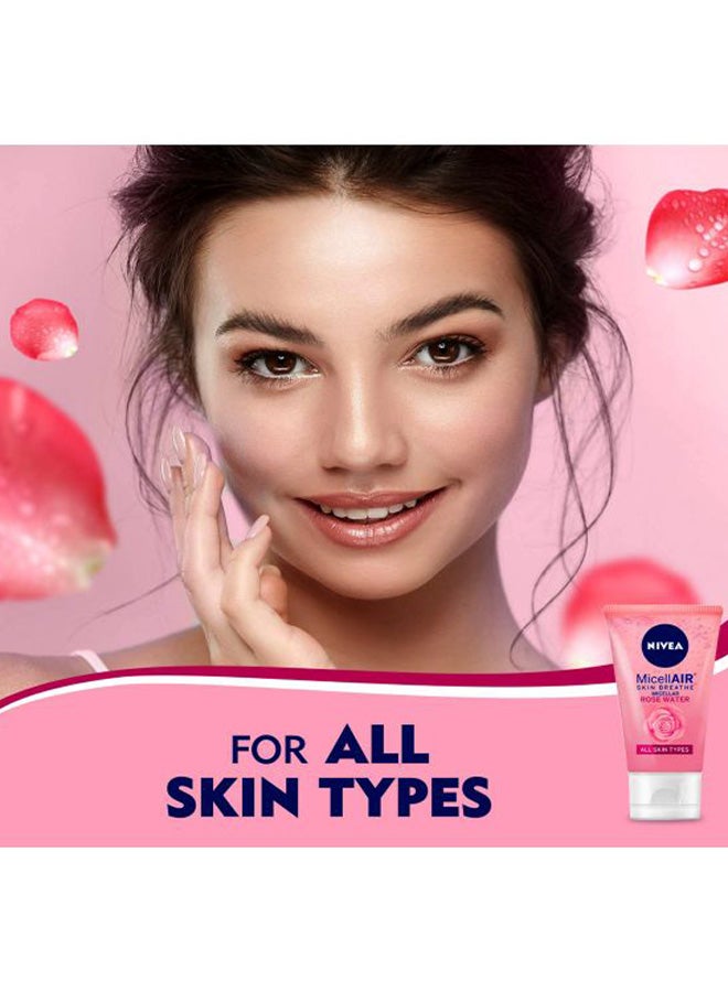 Nivea Micellar Skin Breathe Rose Water Facial Wash Rose 150ml - Image 5