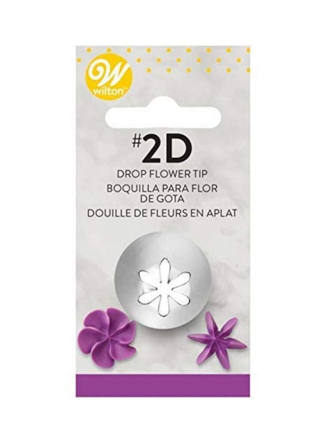 Wilton - 2D Drop Decorating Floral Icing Tip Silver - Image 1