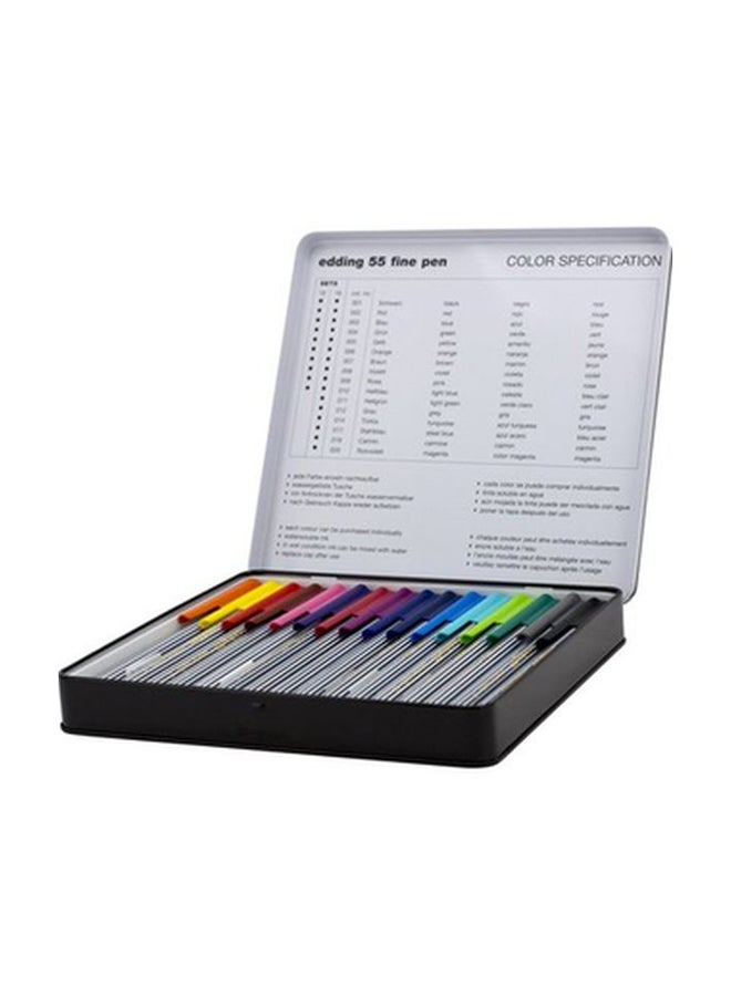 Edding 16-Piece 55 Fineliner Pen Multicolour - Image 1