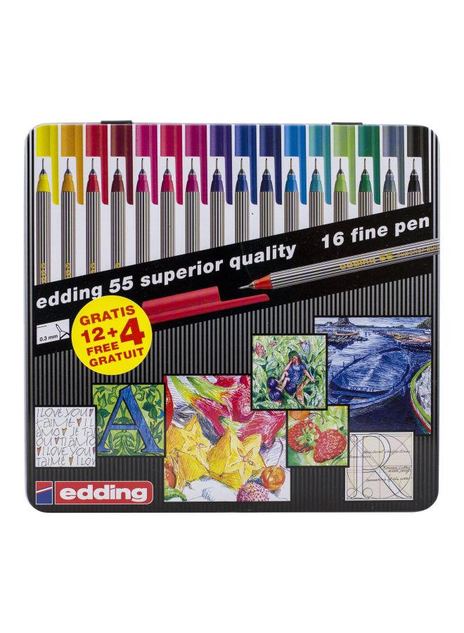 Edding 16-Piece 55 Fineliner Pen Multicolour - Image 2