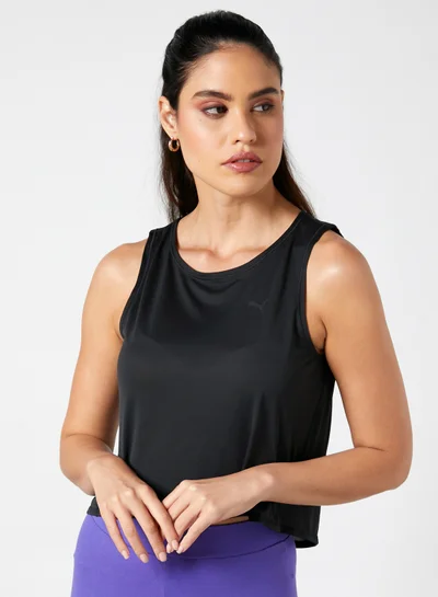 PUMA Studio Cropped Lace Tank Top Black