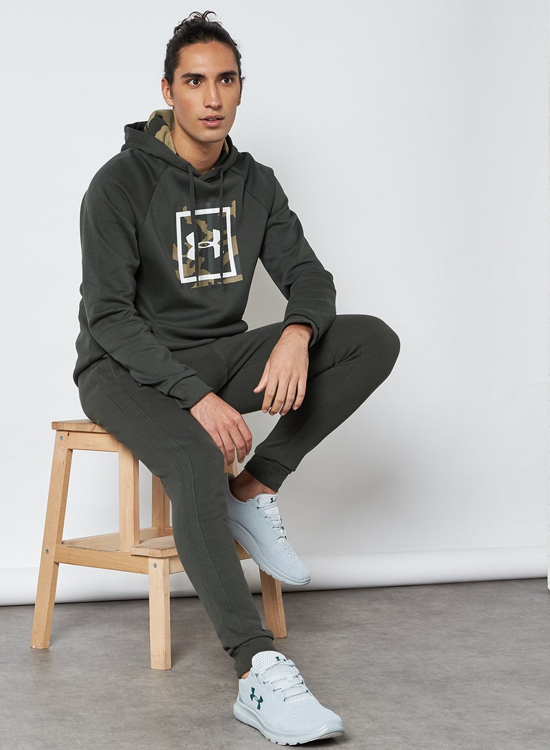 Rival Fleece Printed Hoodie Baroque Green /  / Black