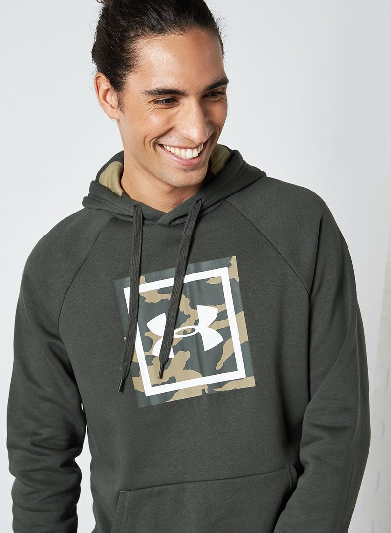Rival Fleece Printed Hoodie Baroque Green /  / Black