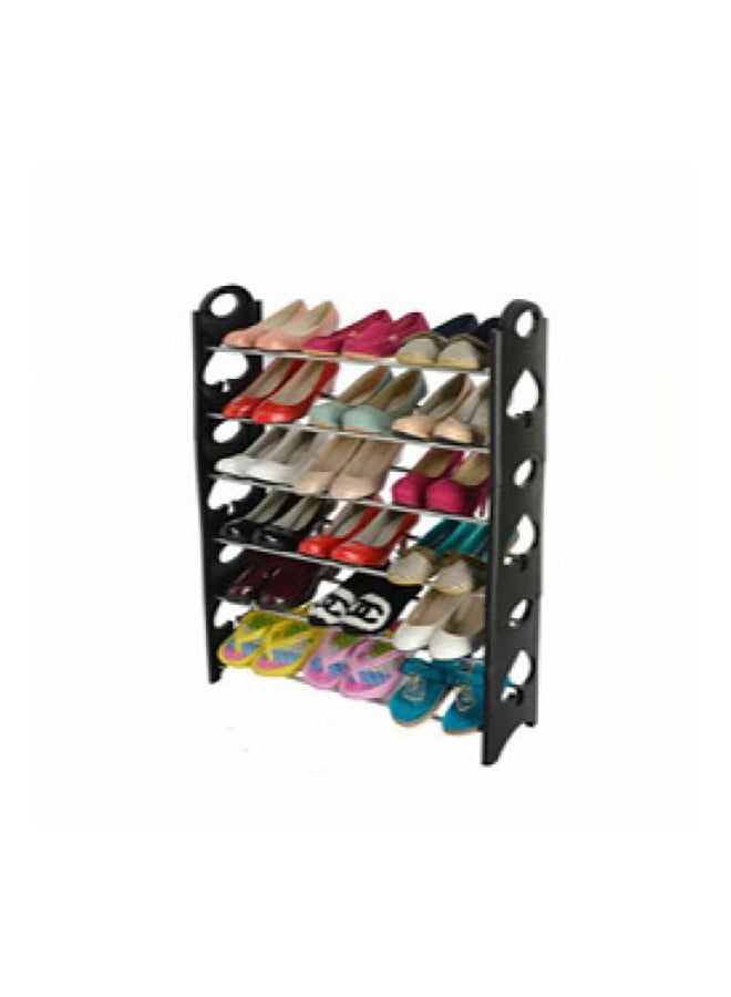 Generic 6-Layer Heart Shape Metal Shoe Rack Silver/Black  - Image 1
