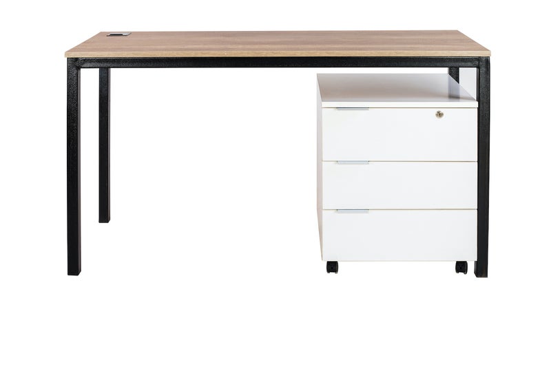 FURVIVE 3-Drawer Wooden Office Storage Cabinet White 41x41x60cm  - Image 3
