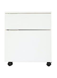 FURVIVE 1-Drawer Wooden Office Storage Cabinet With A Door White 41x41x60cm  - Image 1