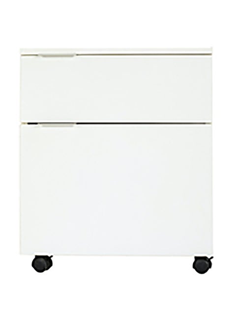 خزانة مكتبية من الخشب بدرج واحد وباب أبيض 41x41x60سم