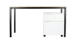 FURVIVE 1-Drawer Wooden Office Storage Cabinet With A Door White 41x41x60cm  - Image 4