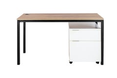 FURVIVE 1-Drawer Wooden Office Storage Cabinet With A Door White 41x41x60cm  - Image 5