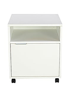 FURVIVE 1-Shelf Wooden Ofice Storage Cabinet With A Door White 41x41x60cm  - Image 1