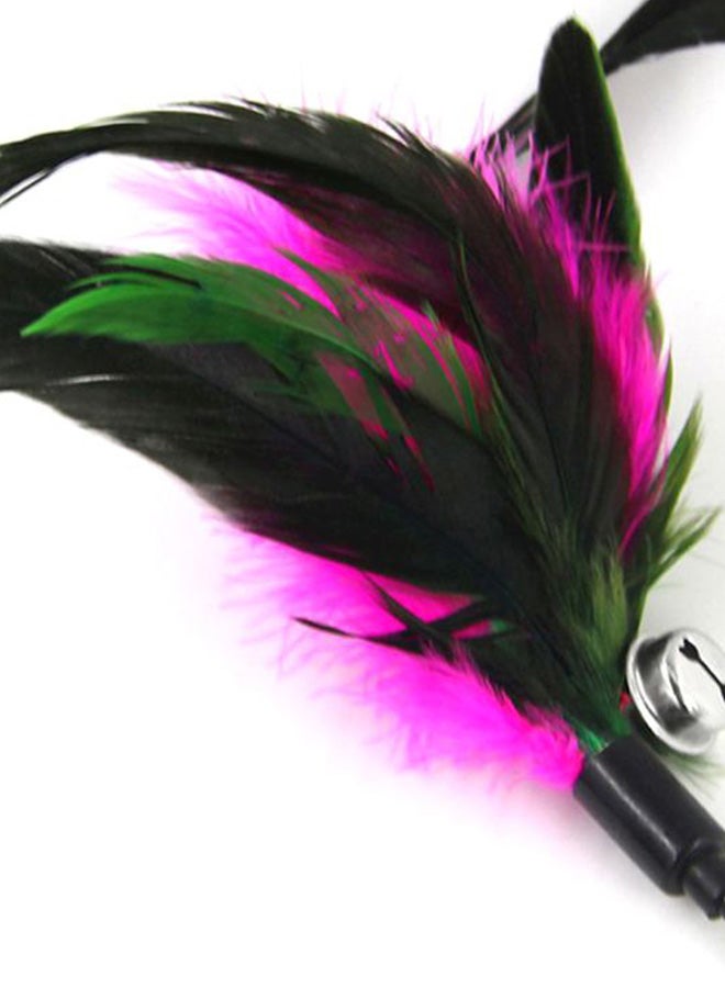 OUTAD Chaser Wand Teaser Feather With Bell Interactive Toy Black/Beige/Red - Image 3