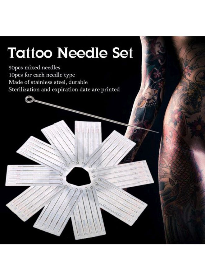 ANSELF 50-Piece Stainless Steel Tattoo Needle Set Silver  - Image 5