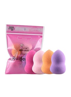 CYTHERIA 4-Piece Makeup Foundation Puff Sponge Set Pink/Yellow/Purple  - Image 1