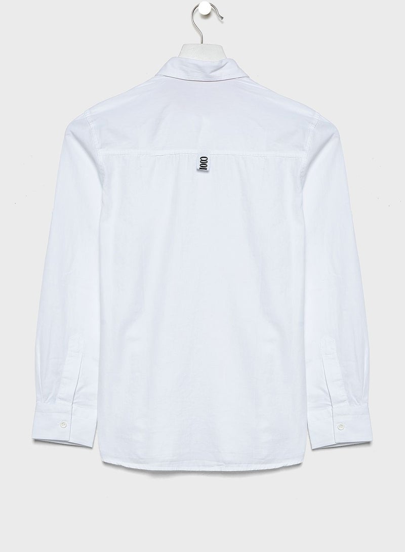 ديفاكتو Pocket Detail Arms Foldable Shirt White - Image 2