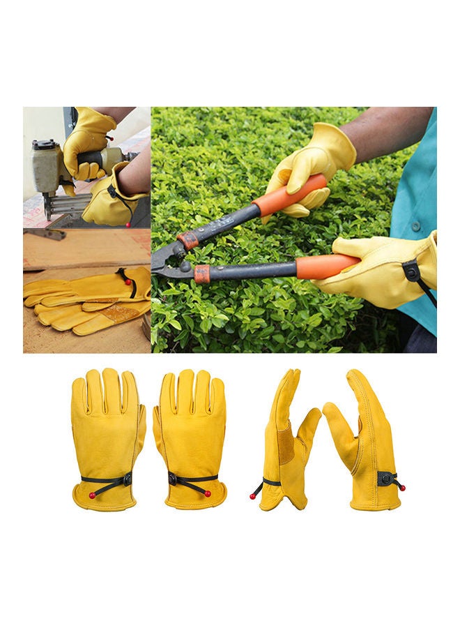 Generic Motorcycle Leather Genuine Cowhide Full Finger Protective Safety Work Gloves 0.137kg  - Image 2
