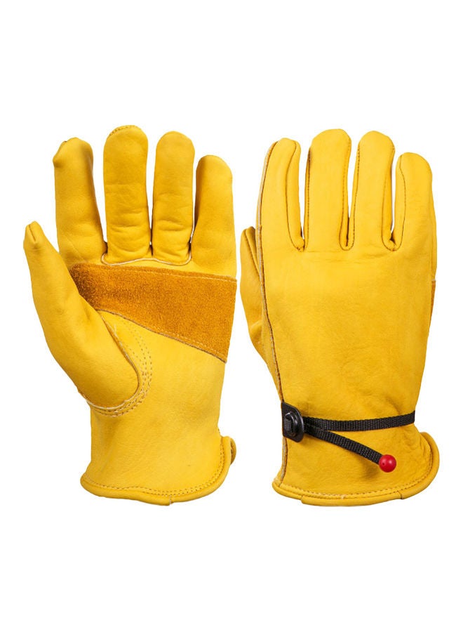 Generic Motorcycle Leather Genuine Cowhide Full Finger Protective Safety Work Gloves 0.137kg  - Image 4