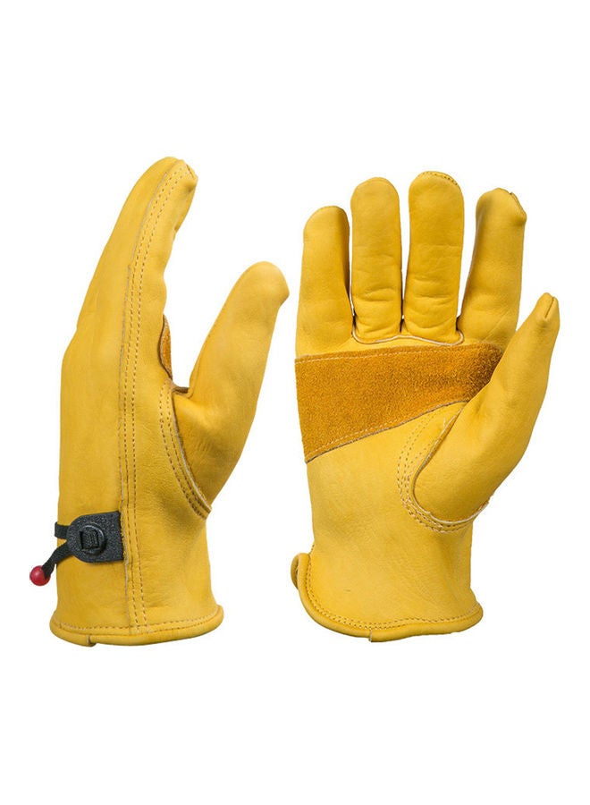 Generic Motorcycle Leather Genuine Cowhide Full Finger Protective Safety Work Gloves 0.15kg  - Image 5