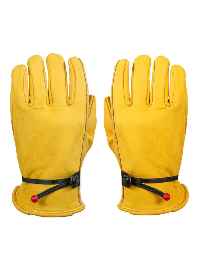 Generic Motorcycle Leather Genuine Cowhide Full Finger Protective Safety Work Gloves 0.15kg  - Image 1