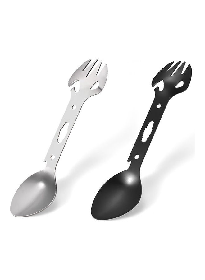 Generic 6 in 1 Multifunctional Stainless Steel Spoon Fork Bottle Opener Sawtooth Cutter 0.049kg - Image 2