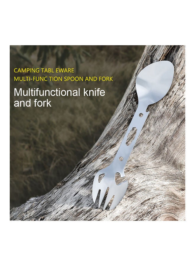 Generic 6 in 1 Multifunctional Stainless Steel Spoon Fork Bottle Opener Sawtooth Cutter 0.049kg - Image 3