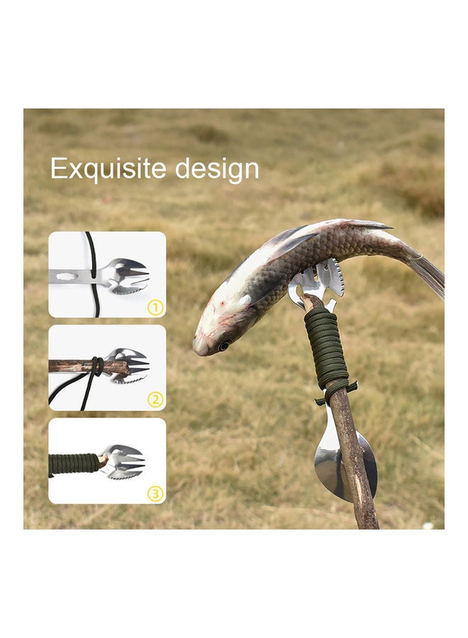Generic 6 in 1 Multifunctional Stainless Steel Spoon Fork Bottle Opener Sawtooth Cutter 0.049kg - Image 5