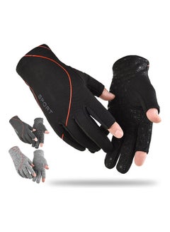 Generic Unisex Soft Anti-slip Elastic Open Fingers Writing Gloves Outdoor Skiing Mitten 0.045kg  - Image 2