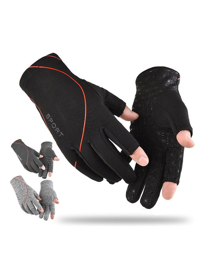 Generic Unisex Soft Anti-slip Elastic Open Fingers Writing Gloves Outdoor Skiing Mitten 0.045kg  - Image 2