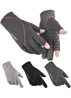Generic Unisex Soft Anti-slip Elastic Open Fingers Writing Gloves Outdoor Skiing Mitten 0.045kg  - Image 3