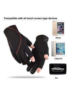 Generic Unisex Soft Anti-slip Elastic Open Fingers Writing Gloves Outdoor Skiing Mitten 0.045kg  - Image 5