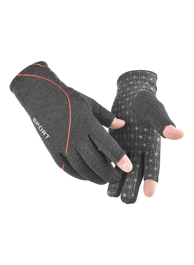 Generic Unisex Soft Anti-slip Elastic Open Fingers Writing Gloves Outdoor Skiing Mitten 0.08kg  - Image 1