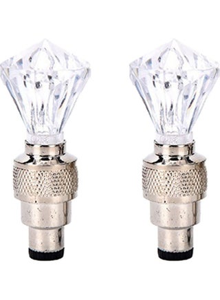 2Pcs Diamond Shape Car Motorcycle Bike Tyre Tire Valve Caps Decorative LED Light 0.03kg - v1605338279/N42327865A_1