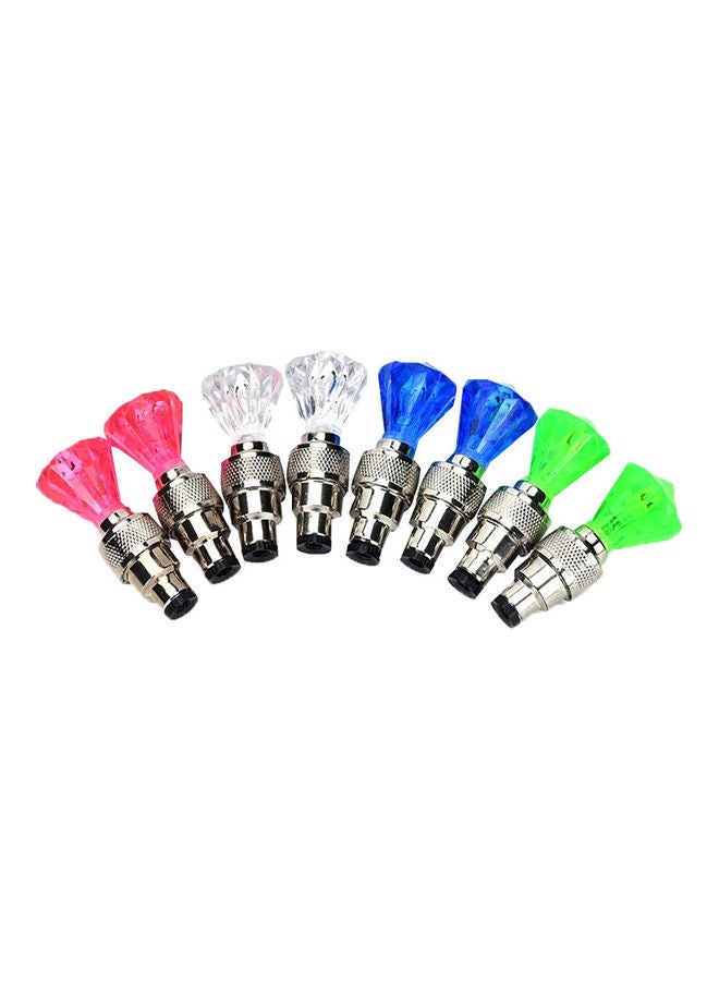 2Pcs Diamond Shape Car Motorcycle Bike Tyre Tire Valve Caps Decorative LED Light 0.03kg