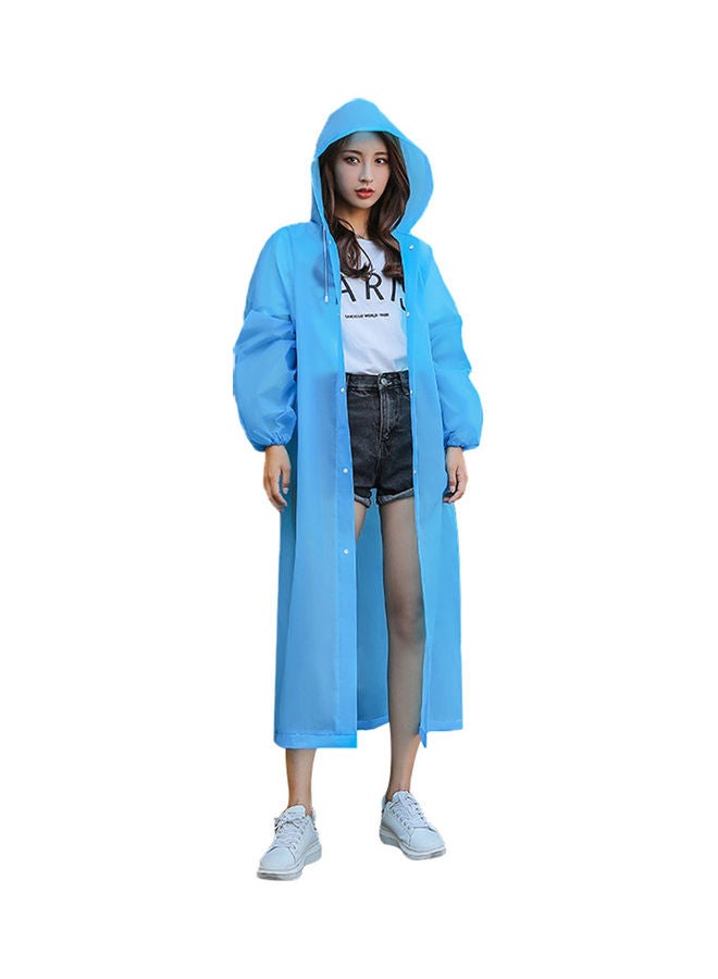 Generic Unisex Outdoor Travel Waterproof Hooded Drawstring Raincoat Jacket Rainwear 0.147kg  - Image 1