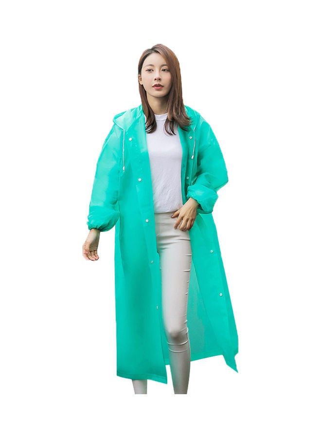 Generic Unisex Outdoor Travel Waterproof Hooded Drawstring Raincoat Jacket Rainwear 0.146kg - Image 1