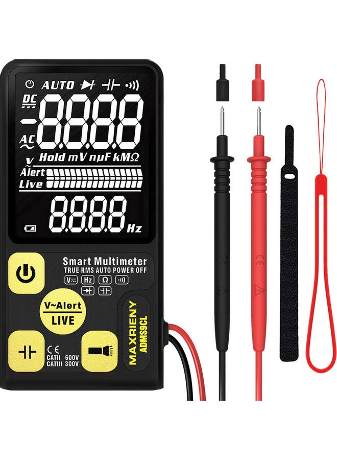 MAXRIENY ADMS9CL Intelligent Automatic Digital Multimeter AC/DC Voltage Resistance Frequency Capacitance Meter Diode On-off Automatic Identification True RMS 3.5 Inch EBTN LCD 9999 Counts Display with Flashlight Function Start-up to Test Multicolor 15.0x8.2x3.7cm  - Image 1