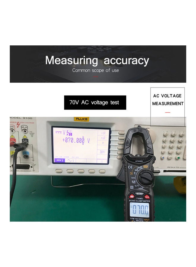 Generic - KKmoon AC/DC Digital Clamp Meter for Measuring AC/DC Voltage , AC/DC Current, Frequency, Duty Cycle, Diode, Resistance, Continuity, Transistors  Test, NCV Clamp Multimeter Black & Red 22.5x11.5x4.5cm - Image 1