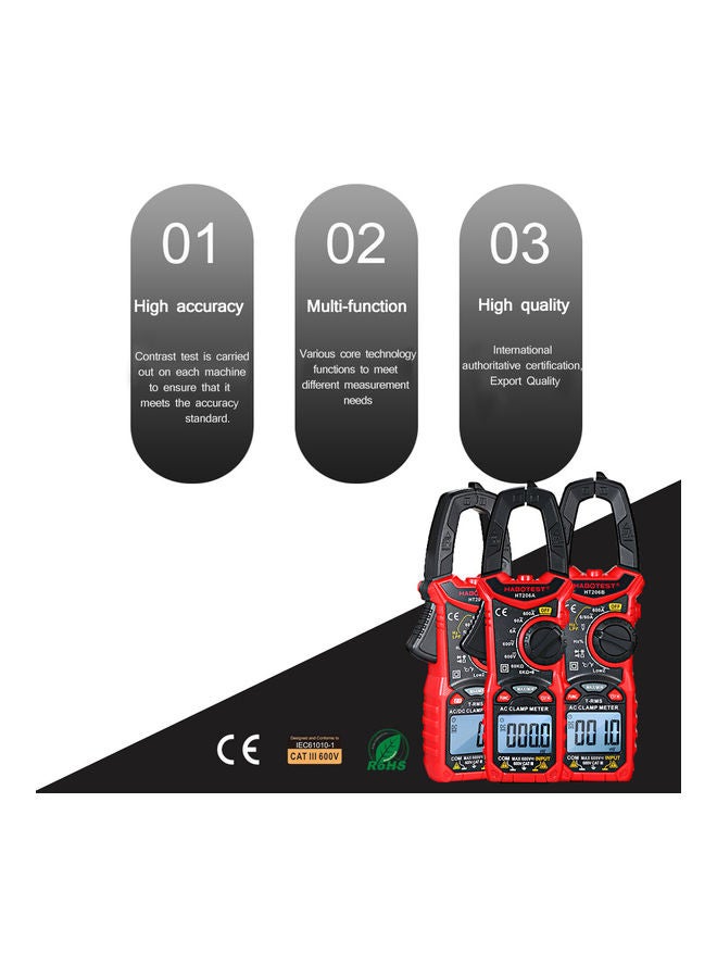 HABOTEST AC/DC Digital Clamp Meter for Measuring AC/DC Voltage , AC/DC Current, Frequency, Duty Cycle, Diode, Resistance, Continuity, Transistors  Test, NCV Clamp Multimeter multicolor 22.5x11.5x4.5cm  - Image 2