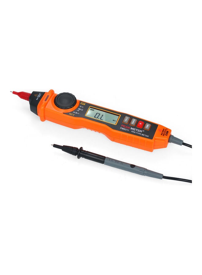PEAKMETER Handheld Multimeter Backlight LCD Display Pen Type Digital Multimeter DC/AC Voltage Current Meter with NCV and Auto Ranging Resistance Diode Continuity Tester Black & Orange 25.0x8.5x5.5cm - Image 3