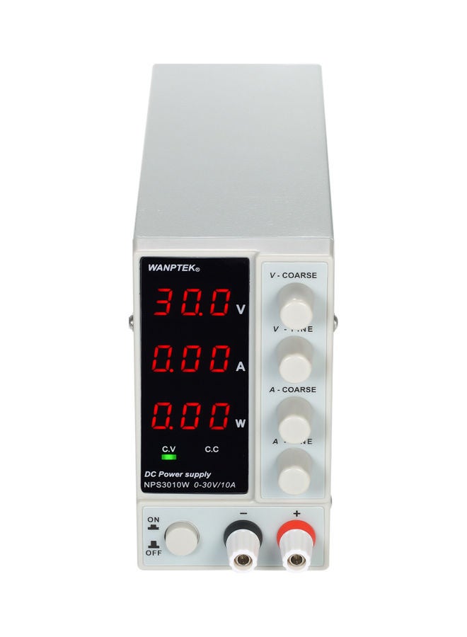 Generic - WANPTEK NPS3010W 0-30V 0-10A Switching DC Power Supply 3 Digits Display LED High Precision Adjustable Mini Power Supply AC 115V/230V 50/60Hz Voltage & Current Regulated Dual Output White - Image 1