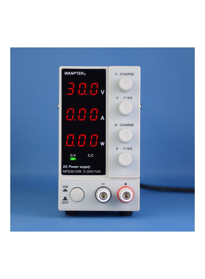 Generic - WANPTEK NPS3010W 0-30V 0-10A Switching DC Power Supply 3 Digits Display LED High Precision Adjustable Mini Power Supply AC 115V/230V 50/60Hz Voltage & Current Regulated Dual Output White - Image 1
