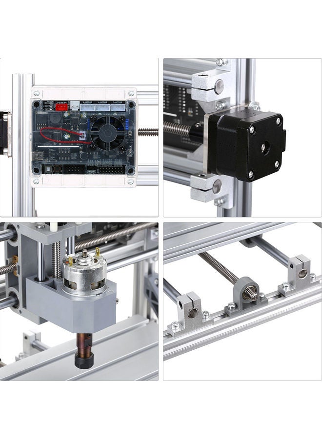 ماركة غير محددة - ماكينة CNC3018 للنحت والثقب بالليزر بموجه يعمل بالتحكم الرقمي بالكمبيوتر بتصميم 2 في 1 مع متحكم GRBL ثلاثي المحاور مناسبة للخشب ومادة PVC والبلاستيك والأكريليك ولوحات الدارات المطبوعة مع حلقات ER11 ونظارات واقية مناسبة لكل أماكن العمل بمقاس 300×180×45 مم فضي 45.0x23.0x17.0سم - Image 1