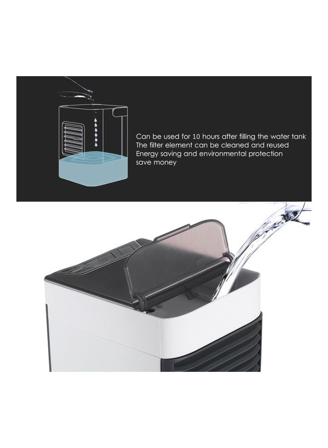 Generic Mini Portable Air Conditioner Fan Noiseless Evaporative Air Humidifier USB Personal Conditioner 3-Speed LED Night  Office Cooler Humidifier Purifier Black 18.0x17.0x15.0cm  - Image 5