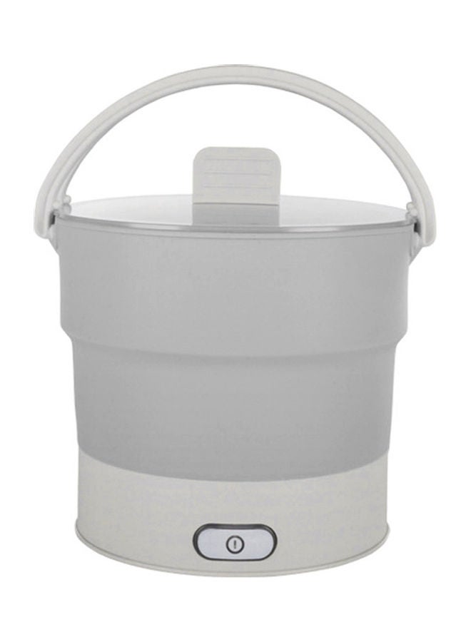 غلاية كهربائية محمولة وقابلة للطي مصنوعة من السيليكون سعة 800 مل لتسخين وتسخين الماء والتخييم والسفر رمادي 19.0x17.5x7.5سم - Image 1