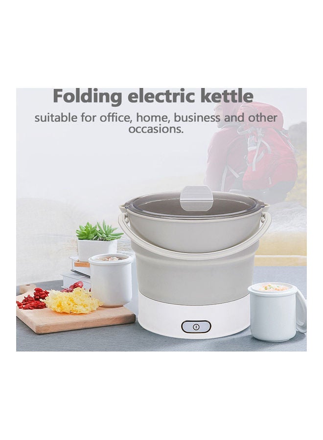 غلاية كهربائية محمولة وقابلة للطي مصنوعة من السيليكون سعة 800 مل لتسخين وتسخين الماء والتخييم والسفر رمادي 19.0x17.5x7.5سم - Image 2