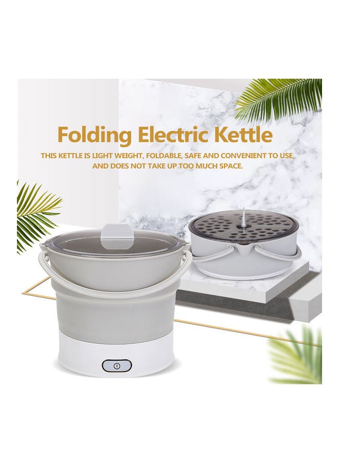 غلاية كهربائية محمولة وقابلة للطي مصنوعة من السيليكون سعة 800 مل لتسخين وتسخين الماء والتخييم والسفر رمادي 19.0x17.5x7.5سم - Image 4