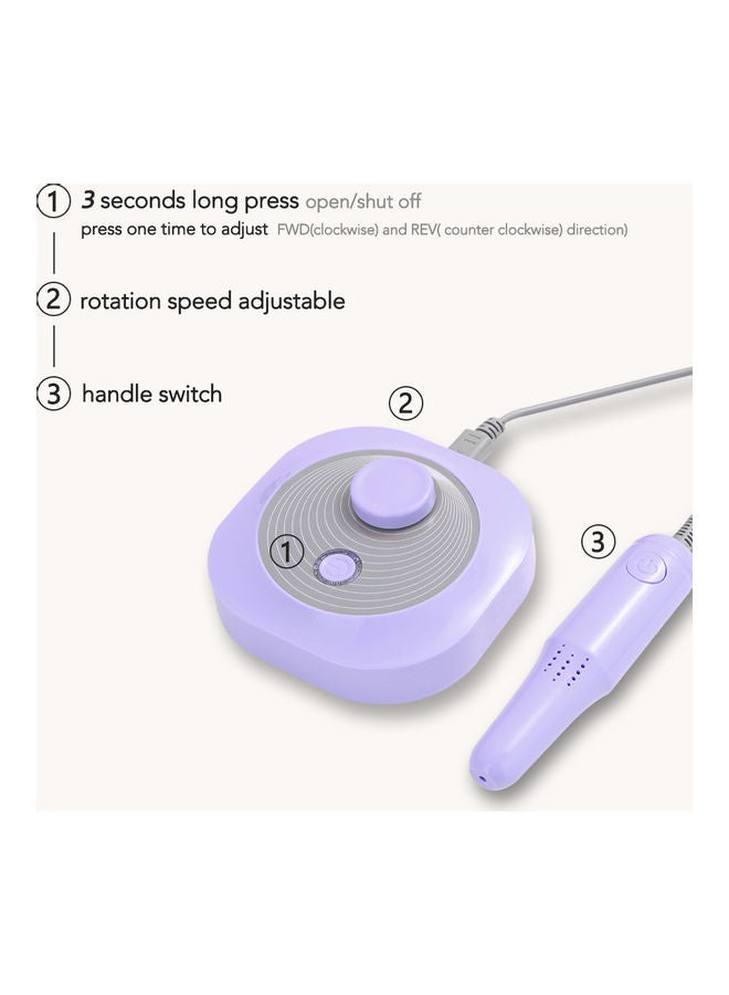 25000rpm High Speed Professional Electric Nail Art Drill Pen Pedicure Nail Polish Tool Feet Care Manicure Machine Pedicure Accessories White 22.0x20.0x7.0cm  - Image 3
